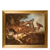 Scena di caccia al daino by Giovanni Crivelli Detto Il Crivellino, oil on canvas, offered Jun 2016