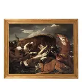 Scena di caccia al cinghiale by Angelo Maria Crivelli Detto Il Crivellone, oil on canvas, offered Jun 2016
