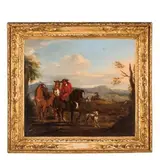 Pandolfo Reschi, Paesaggio con cavalieri, oil on canvas