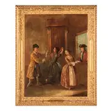 Scena d'interno veneziano by Master of the Ridotto, oil on canvas, offered Jun 2016