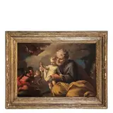 San Giuseppe con il Bambino e angeli by Giovanni Raffaele Badaracco, oil on canvas, offered Jun 2016
