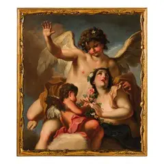 Antonio Balestra, Zefiro, Flora e Amore, oil on canvas