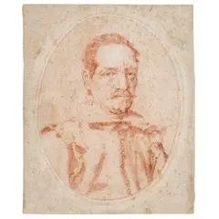 Claude Mellan, Ritratto di Vincenzo Giustiniani, red chalk on paper