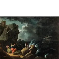Henry d'Arles, Scena di naufragio, oil on canvas