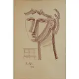 Mario Tozzi, Il sognatore, 1968, pastel on paper