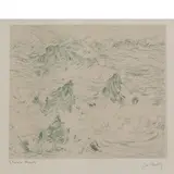 Claude Monet, Storm at Belle ; ile, lithograph a colori