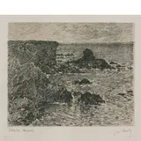 Claude Monet, Rocky coast and the lion rock, lithograph a colori