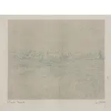 Claude Monet, Vetheuil in the fog, lithograph a colori