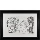 George Condo, Senza titolo, 1984, pastel on paper