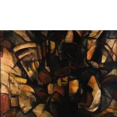 Roberto Iras Baldessari, Espansione di forze Atmosfera, 1915/15, oil on panel