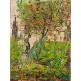 Fausto Pirandello, Albero e contadino, 1955