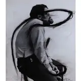 Schon wieder eine Schlange, 1972/75 by Arnulf Rainer, Pastelli ad olio su fotografia, offered Jun 2016
