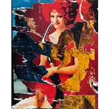 Rotella, La benzinara, 1974, lithograph offset on paper