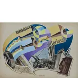 Ettore Tani, Aeropittura, mixed media and collage on cartoncino