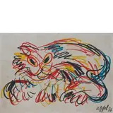 Karel Appel, Amsterdam 1921 - Zurigo 2006 / Senza titolo, 1976, Pastelli a cera su carta