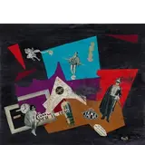 Pippo Oriani, Torino 1909 - 1972 / Figure, 1930, collage on cardboard