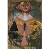 Bruno Ceccobelli, Montecastello Vibio 1952 / Primo pondera, 2001, mixed media and collage on cardboard