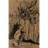 Renato Guttuso, Bagheria 1912 - Roma 1987 / Susanna al bagno, 1941, mixed media on paper