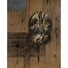Milano 1927 - Como 1994 / Senza titolo, 1977 by Giuseppe Banchieri, oil and china on canvas, offered Nov 2016