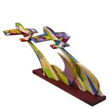 Laura Migotto, Roma 1956 / Aeroscultura-trasvolata atlantica, 2016, acrylic on legno
