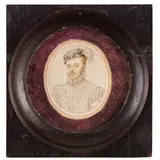 François Clouet, Ritratto di gentiluomo, mixed media on pergamena