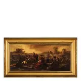 Francesco Graziani, Scena di battaglia con torri, oil on canvas
