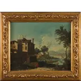 Apollonio Domenichini, Apollonio Domenichini / Coppia di vedute venete, oil on canvas