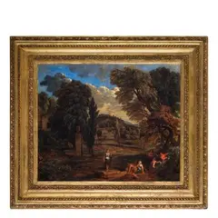 Johannes Glauber, Paesaggio, oil on canvas