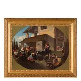 Paolo Monaldi, Scena di genere di cortile, oil on canvas