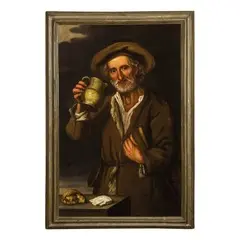 Ritratto di vecchia / Ritratto di mendicante by Giuseppe Romani, oil on canvas, offered Nov 2016