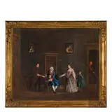 Scene di interno by Lorenzo Gramiccia, oil on canvas, offered Nov 2016