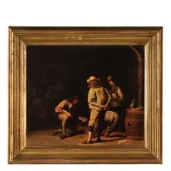 Jan Olis, Giocatori di dadi, oil on panel