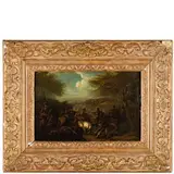 August Querfurt, Scontro tra cavallerie, oil on panel