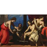 Felice Ficherelli, Betsabea al bagno, oil on canvas