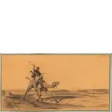Alberto Pasini, Busseto (Pr) 1826 - Cavoretto (To) 1899 / Il corriere del deserto / Iscrizione e firma 'Pasini' in basso a sinistra, pencil on paper