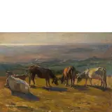 Giuseppe Pennasilico, Napoli 1861 - Genova 1940 / Paesaggio con armenti / Firmato 'G Pennasilico' in basso a destra