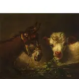 Filippo Palizzi, Vasto 1818 - Napoli 1899 / I due amici / Firmato 'Palizzi' in basso a sinistra