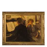 Vercelli 1878 - Milano 1929 / La lezione di pianoforte / Firmato 'A A Alciati' in basso a sinistra by Antonio Ambrogio Alciati, oil on canvas, offered Nov 2016