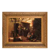 Raffaele Giannetti, Porto Maurizio 1837 - Genova 1915 / Giochi di bimbe nel cortile / Firmato 'R Giannetti' in basso a sinistra, oil on canvas