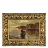 Leonardo Bazzaro, Milano 1853 - Miazzina (VB) 1937 / Barca a Chioggia / Firmato 'L Bazzaro' in basso a destra, oil on canvas