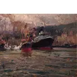 Alessandro Lupo, Torino 1876 - 1953 / Porto di Genova / Firmato 'A Lupo'in basso a destra