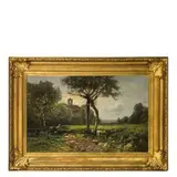 Torino 1853 - 1922 / Paesaggio di campagna con casolare e contadino / Firmato 'V Bussolino' in basso a sinistra by Vittorio Bussolino, oil on canvas, offered Nov 2016
