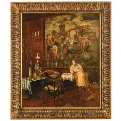 Francesco Brunery, 1849 - 1926 / Scena di interno con figure / Firmato 'F Brunery' in basso, oil on canvas