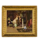Ludovico Marchetti, Roma 1853 - Parigi 1909 / Dall'antiquario / Firmato 'L. Marchetti Paris' in basso a sinistra, oil on canvas