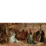 Nicolò Barabino, Genova 1832 - Firenze 1891 / La pittrice in un interno / Firmato 'N.Barabino' in basso a sinistra