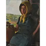 salerno 1892 - torraca 1971 / Imbronciata / Firmato 'B Mercadante' in basso a destra by Biagio Mercadante, oil on canvas, offered Nov 2016