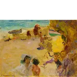 Plinio Nomellini, Livorno 1866 - Firenze 1943 / Bagnanti a Capri / Firmato 'Nomellini' in basso a sinistra