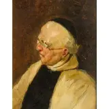 Lorenzo Delleani, Pollone 1840 - Torino 1908 / Ritratto di prelato, oil on panel