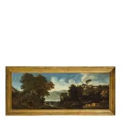 Paesaggio con il fiume Tevere e un cane by Paolo Anesi, oil on canvas, offered Mar 2017