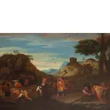 Nani che catturano un gambero by Enrico Albrici, oil on canvas, offered Mar 2017